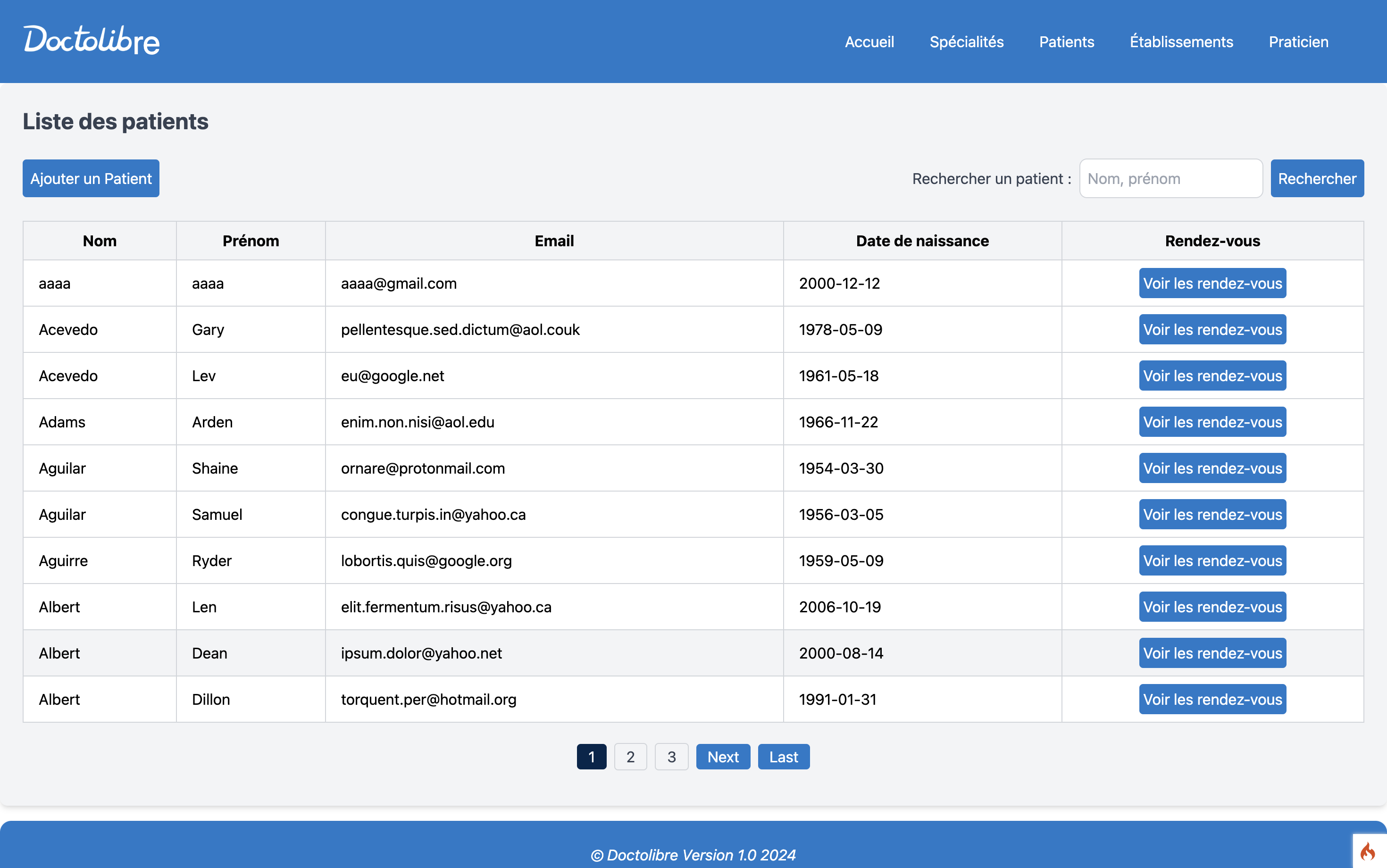 screenshot de la plateforme